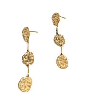 Boucles d'oreilles femme acier doré maillons pendants
