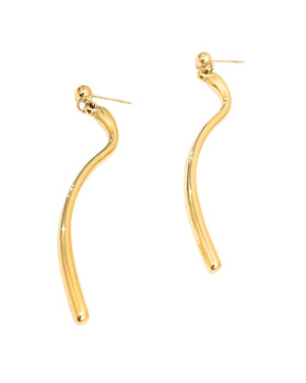Boucles d'oreilles femme acier doré zig zag