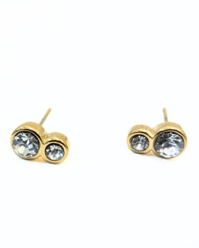 Boucles d'oreilles femme acier zirconium 2 ronds