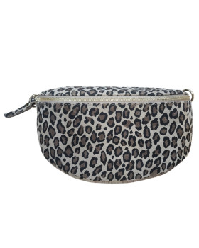 Sac banane femme moyenne cuir léopard-Beige