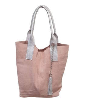 Sac à main femme cabas cuir Véréna-Rose poudré