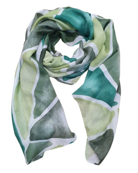 Foulard femme à motifs et paillettes Calypso-Vert