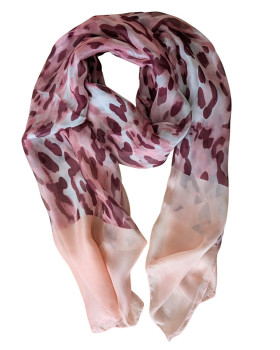 Foulard voile femme motif tacheté-Rose