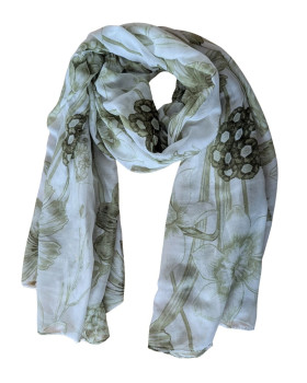 Foulard femme fleurie Célya-Kaki