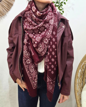 Echarpe femme imprimé cachemire Sabrina-Rouge