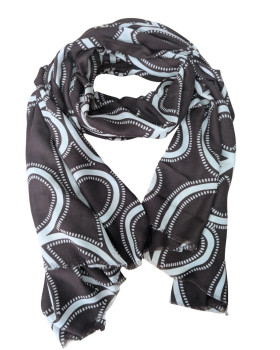 Echarpe femme marron motifs beiges Maeva