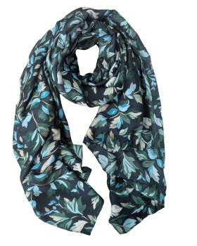 Echarpe femme feuillages et dorures Anissa-Vert