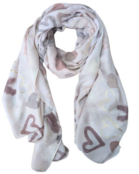 Echarpe femme coeurs et graff-Rose