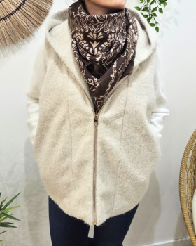 Echarpe femme à motifs Emyline-Marron