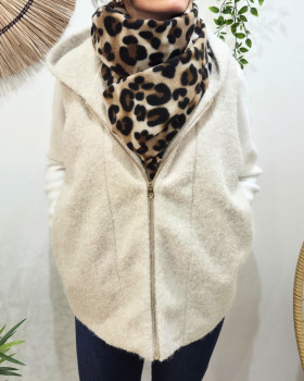 Echarpe femme léopard Flavie-Camel