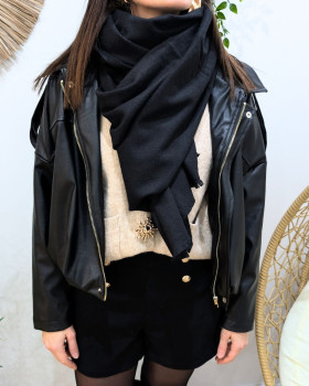 Echarpe uni Ylva-Noir