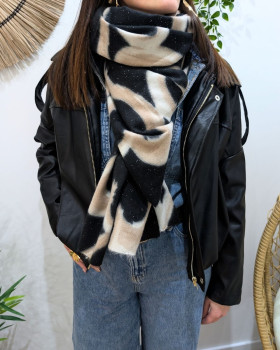 Echarpe coeurs pailletés Tuva-Noir