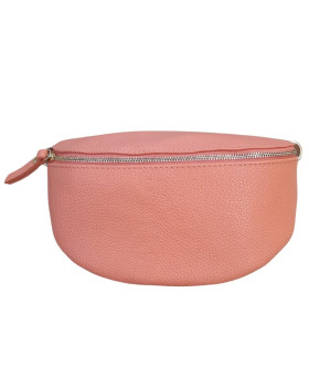 Sac banane femme effet craquelé bandoulière-Corail
