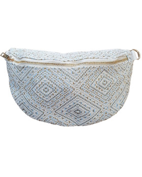 Sac banane femme tissé-Bleu