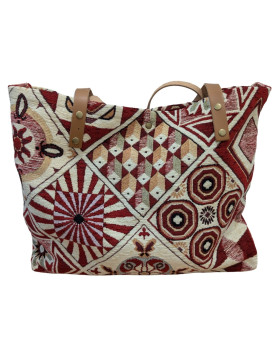 Sac cabas tapisserie Gaïane-Rouge