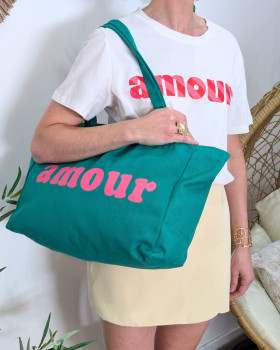Sac Tote bag amour-Vert gazon