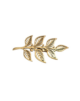 Broçhe femme acier Feuille-Or