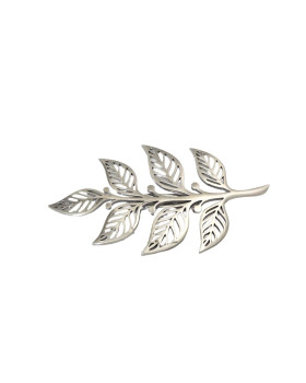 Broçhe femme acier Feuille-Argent