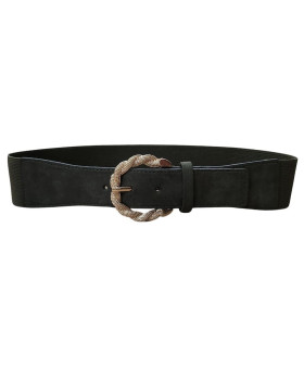 Ceinture élastique boucle dorée torsadée-Kaki