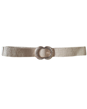 Ceinture femme paille boucle dorée Lyssandra-Camel