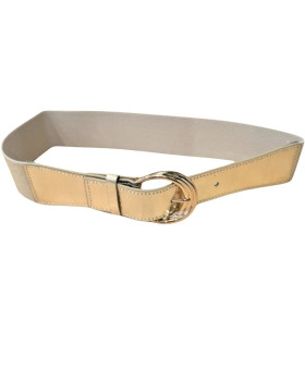 Ceinture élastique boucle triple anneau dorée-Or