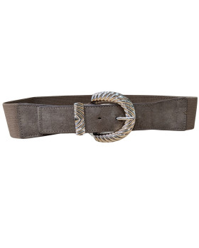 Ceinture élastique boucle dorée ciselée Hortense-Camel
