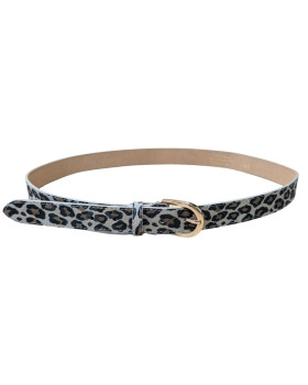 Ceinture femme cuir léopard taupe