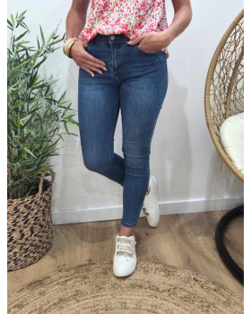 Jean femme skinny push up bleu moyen Bleuenn