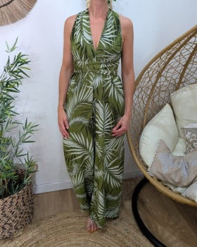 Combinaison femme feuillage Amaya-Vert