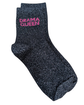 Chaussettes à paillettes Drama queen-Noir