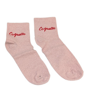 Chaussettes à paillettes Coquette-Rose
