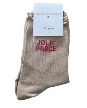 Chaussettes à paillettes JOLIE GARCE-Beige