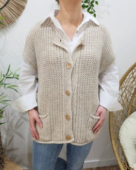 Gilet sans manche femme Jana-Beige