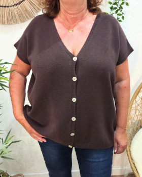 Gilet femme sans manche Azilis-Marron
