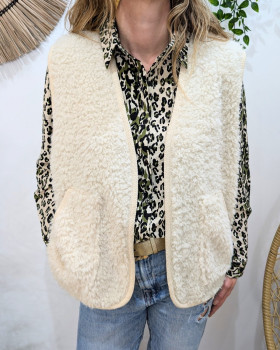 Gilet femme sans manche Nérée-Ecru