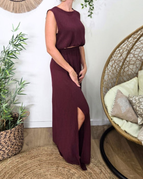 Ensemble femme Néria-Rouge bordeaux