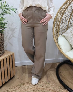 Pantalon femme fluide taupe Allegra