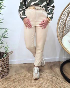 Pantalon de tailleur femme beige
