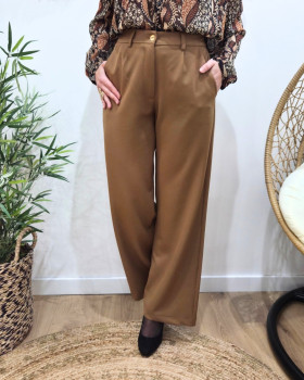 Pantalon femme camel fluide Zéa