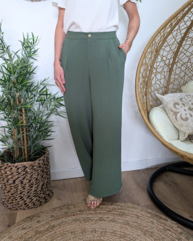 Pantalon femme fluide kaki Aricia