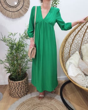 Robe longue femme verte Noa