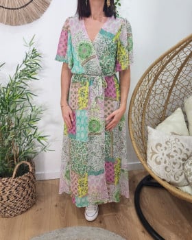 Robe longue femme verte Noalie