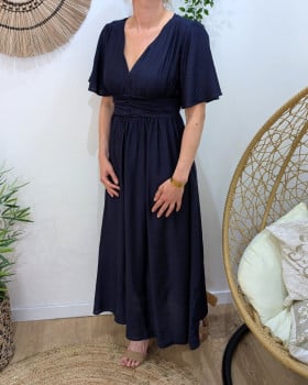 Robe longue femme bleu marine Raphaëlle