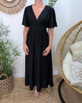 Robe longue femme noir Raphaëlle