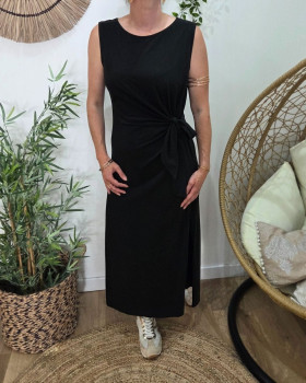 Robe femme nouée Isaline-Noir