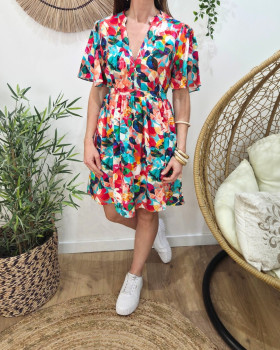 Robe courte femme multicolore Aitana