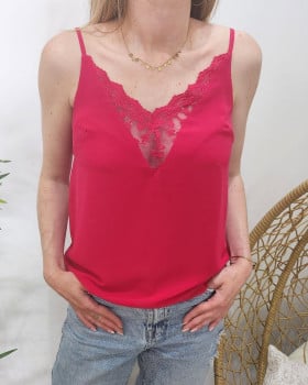 Top femme Sofia rose fuchsia