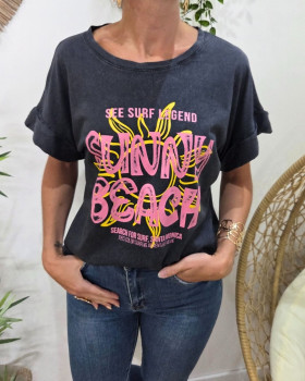 T-Shirt femme gris sunny beach