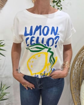 T-Shirt femme ecru limoncello?