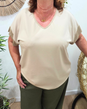 T-Shirt femme oversize Isolde-Beige